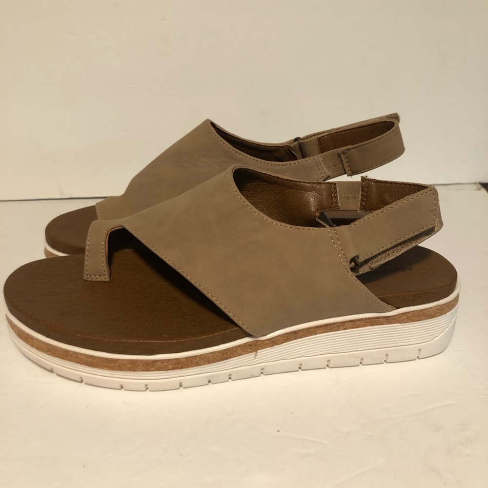 Adrienne Vittadini Sport Patsi Wedge Slingback Platform Toe-Loop Sandals 9.5 M
